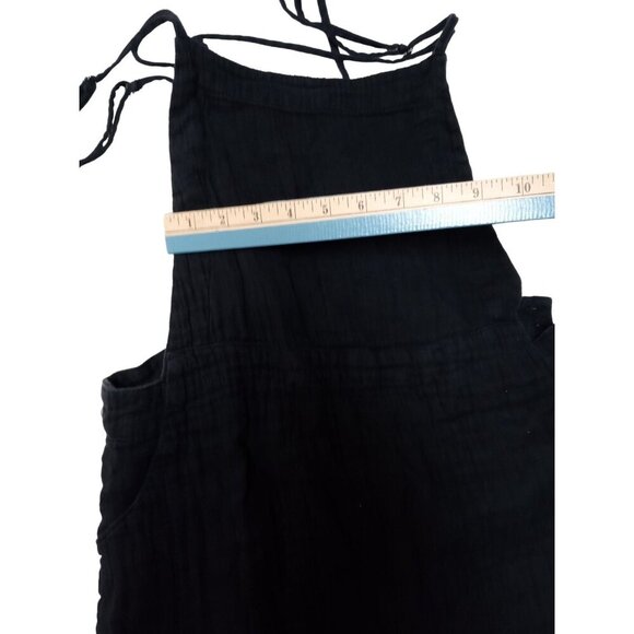 Cute Size Small Black Cotton Sleeveless Pockets Dress - Picture 5 of 5